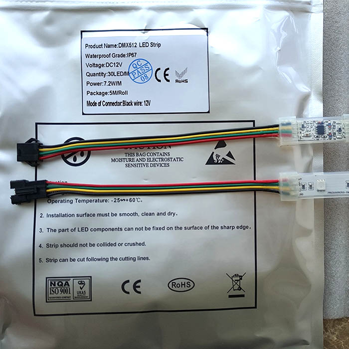DMX512 RGB DC12V 150 LEDs Digital LED Strip Light with Built-in 485 Programmable Parallel Signal Breakpoint Resume, Madrix Control,16.4feet/roll DMX512 RGB DC12V 150 LEDs Digital LED Strip Light with Built-in 485 Programmable Parallel Signal Breakpoint Resume, Madrix Control,16.4feet/roll
